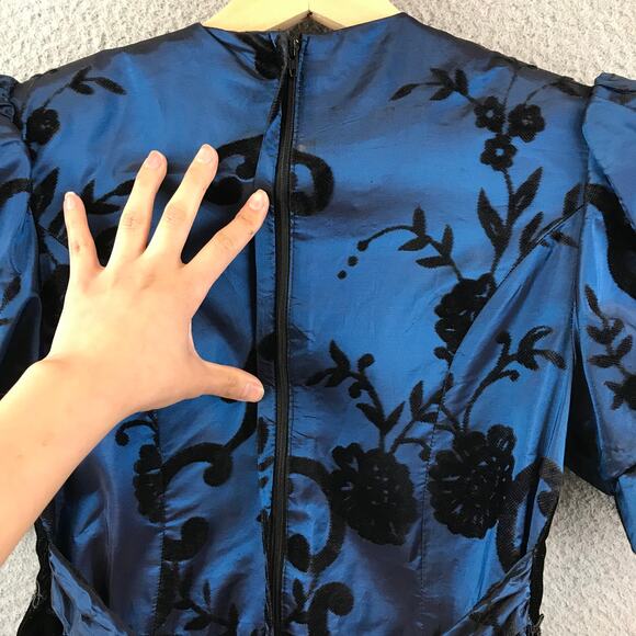 Vintage Gunne Sax Jessica McClintock 80s Prom Dress‎ 10 Velvet Romantic Girl - Picture 3 of 9